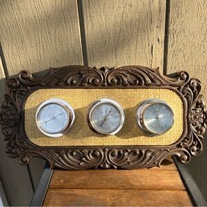 Vintage 3IN 1 SPRINGFIELD WEATHER STATION-Barometer, Humidity, Temperature 20X10